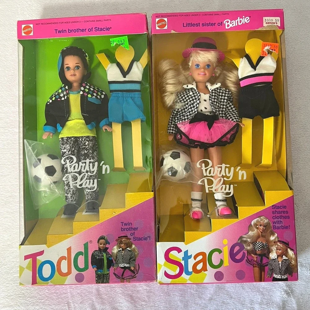 Barbie Party 'n Play Stacie & Todd Twins Set 1992 NIB Vintage Minor Box Wear VTG
